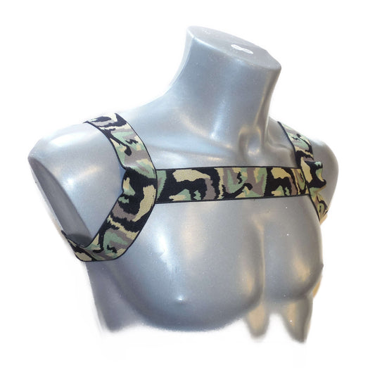 BONDAGE HALTER MEN HARNESS CAMOUFLAGE