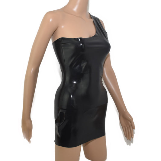 Latex Kleid asymmetrisch kurz