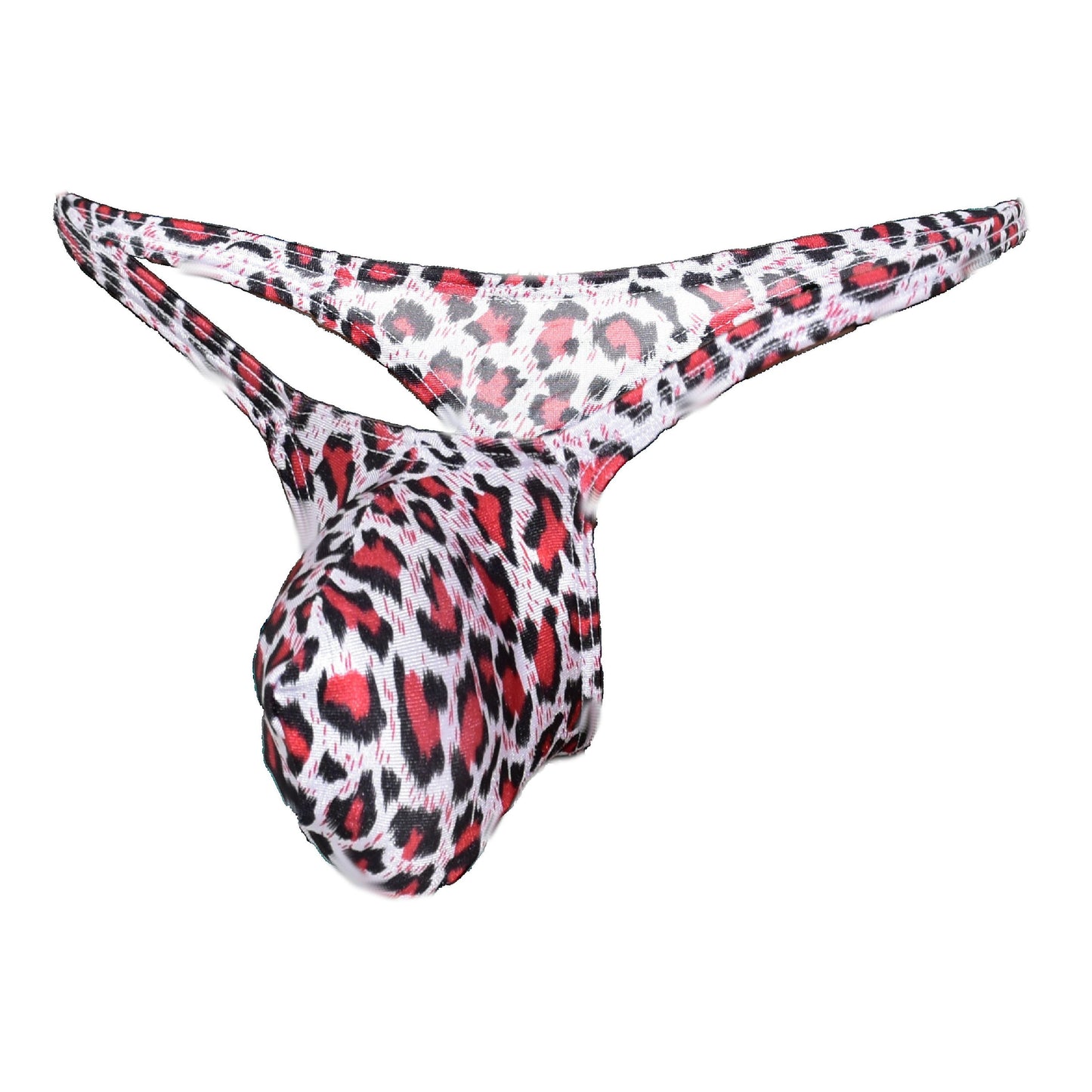 Mens thong bulge pouch Leopard Print