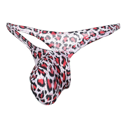 Mens thong bulge pouch Leopard Print