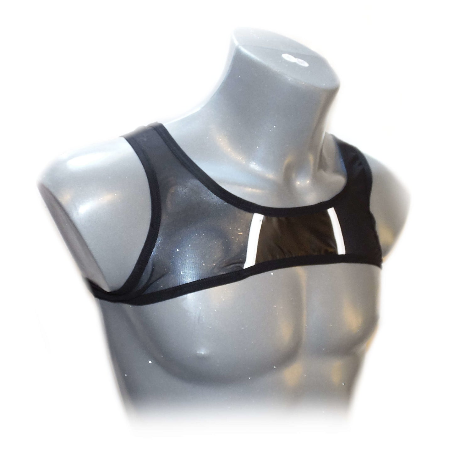 BLACK BONDAGE HALTER MEN HARNESS MESH