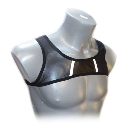 BLACK BONDAGE HALTER MEN HARNESS MESH