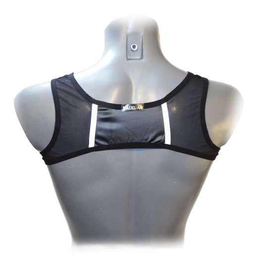 BLACK BONDAGE HALTER MEN HARNESS MESH