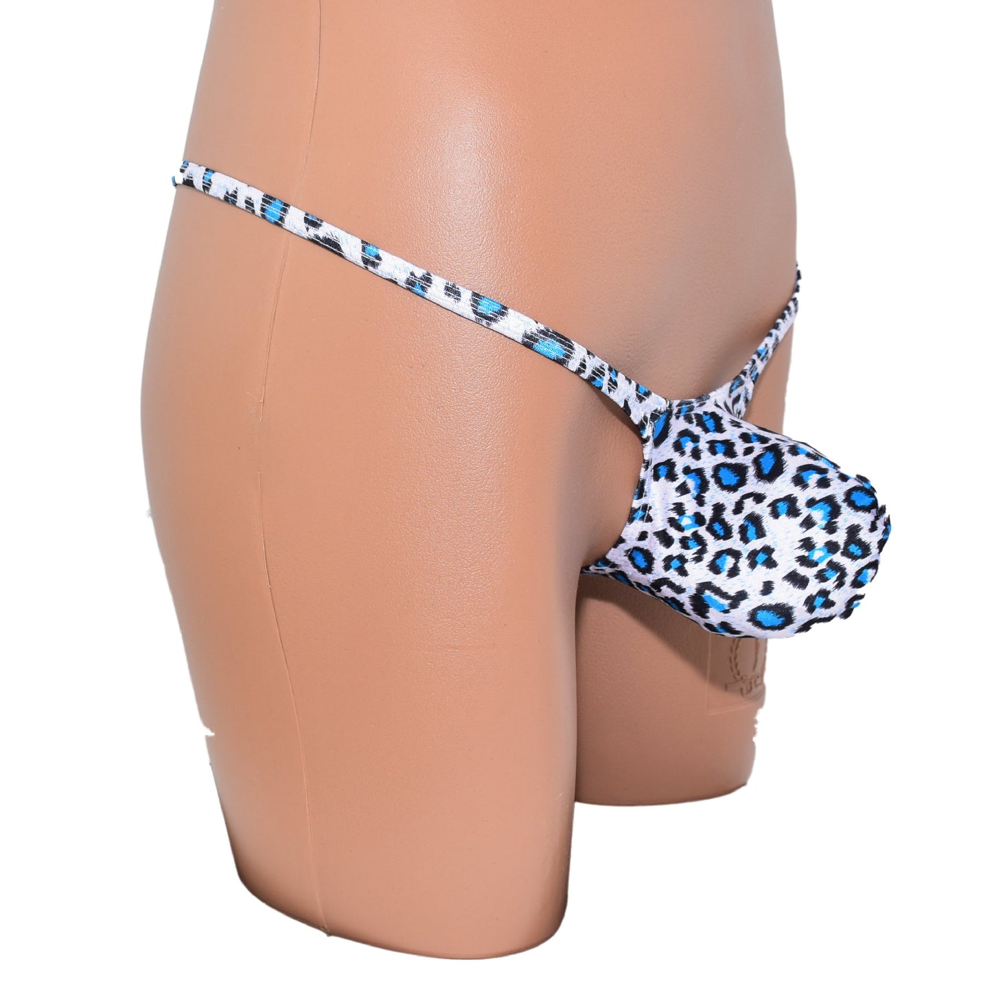 Mens thong bulge pouch Leopard Print