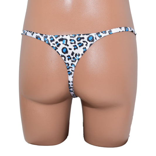 Mens thong bulge pouch Leopard Print
