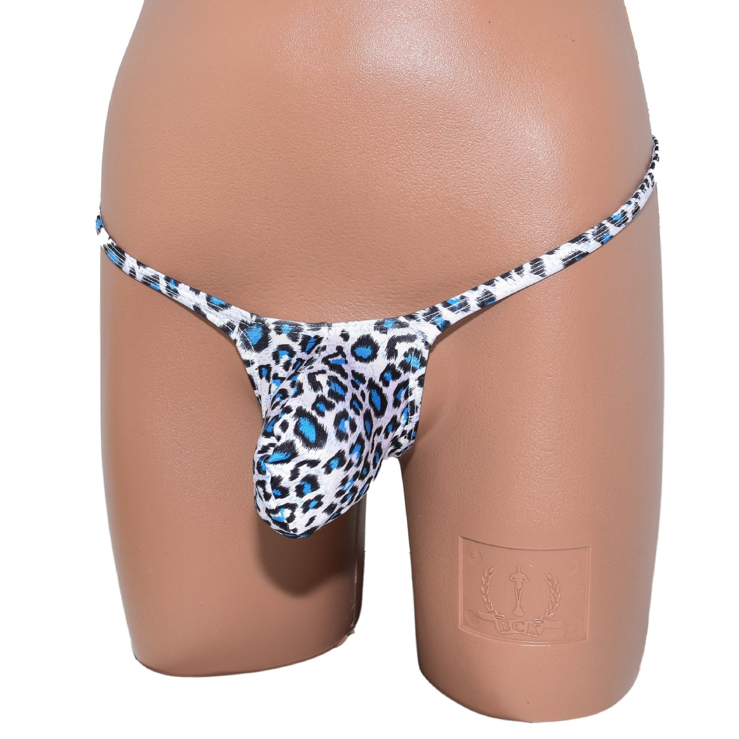 Mens thong bulge pouch Leopard Print