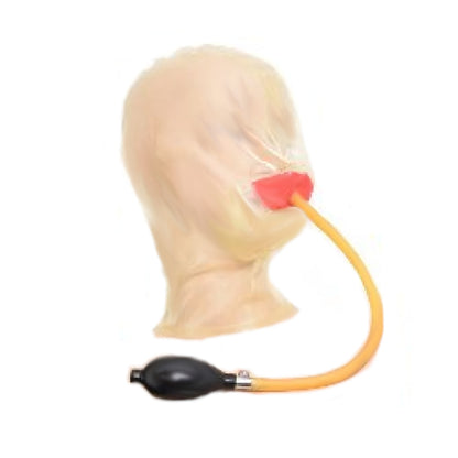 Latex Maske mit Mundknebel - 0,3 mm starkes Mat