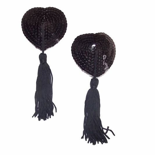 Nippel Cover Herz mit Pailletten und Bommel