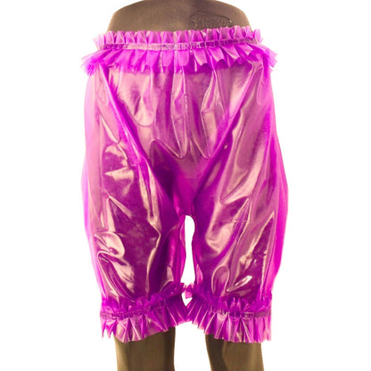 Latex Shorts  mit Rüschen Bund und Bein