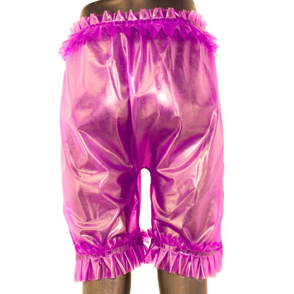 Latex Shorts  mit Rüschen Bund und Bein