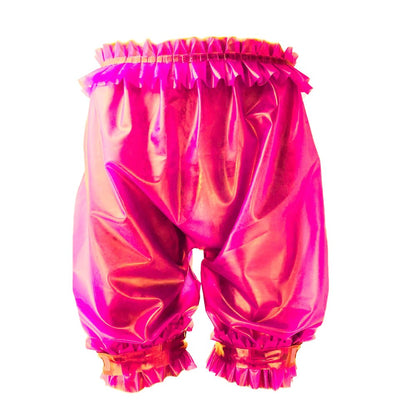 Latex Shorts  mit Rüschen Bund und Bein