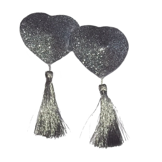 Nippel Cover Herz mit Glitzer und Bommel