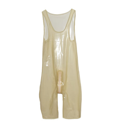 Latex wrestling bodysuit with zipper