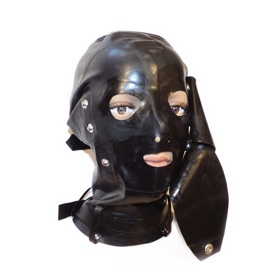 Latex Maske mit Augen- und Mundklappe