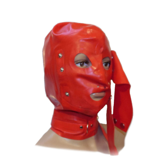 Latex Maske mit Augen- und Mundklappe