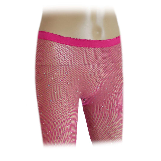 Damen Netz Strumpfhose mit Strasssteinen