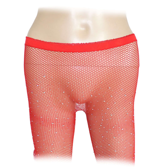 Damen Netz Strumpfhose mit Strasssteinen