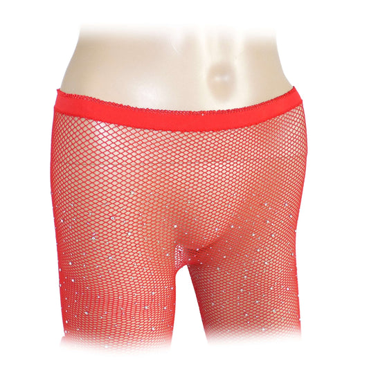 Damen Netz Strumpfhose mit Strasssteinen