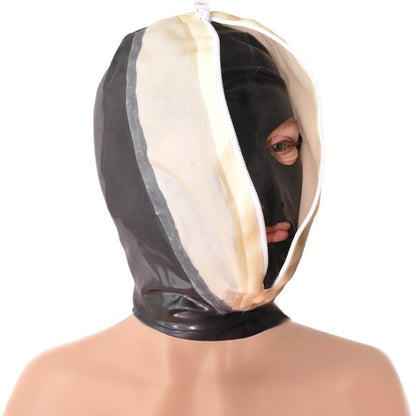 Latex Mask breath control Front zipper Handmade