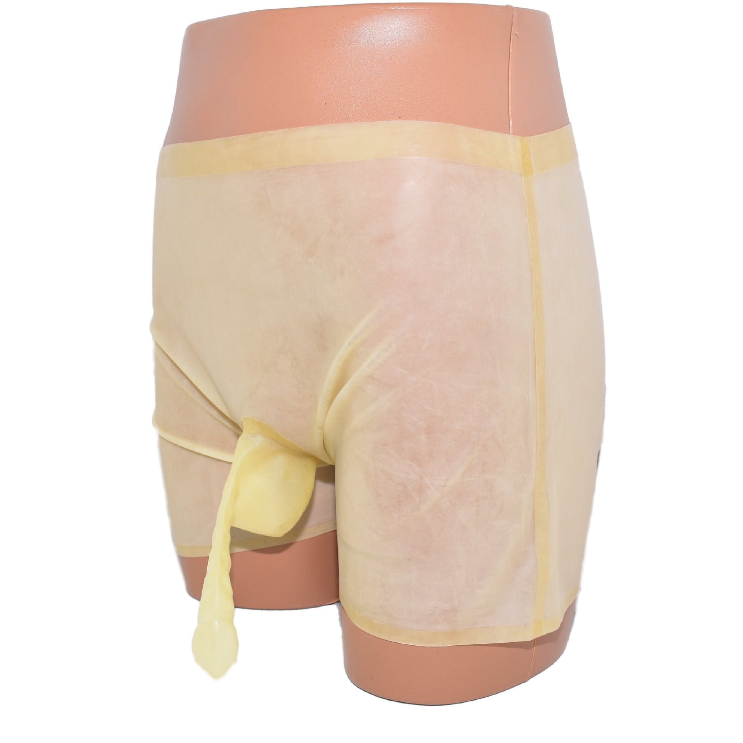 Latex Shorts mit Riffelkondom