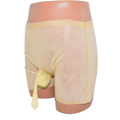 Latex Shorts mit Riffelkondom