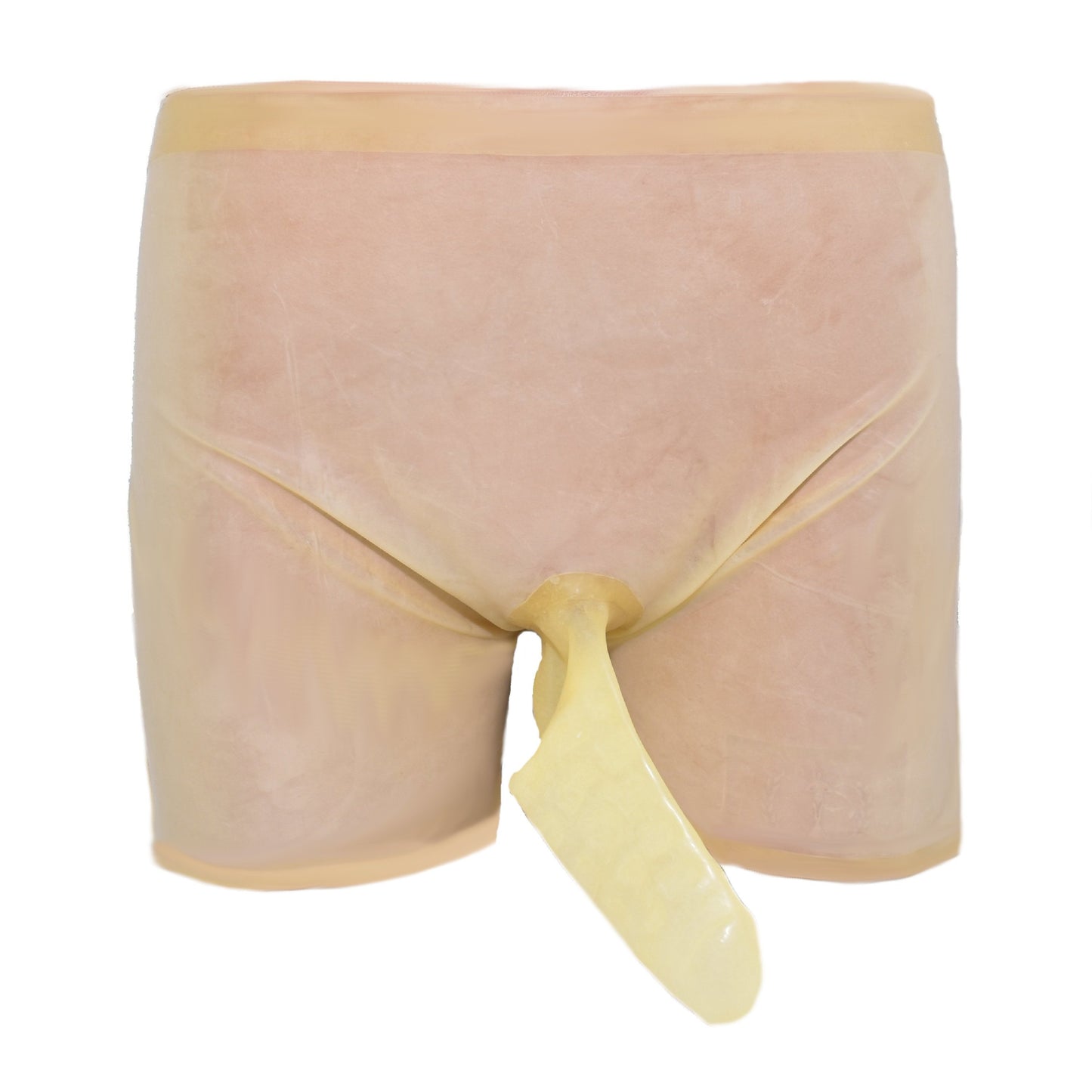 Latex Shorts mit Riffelkondom