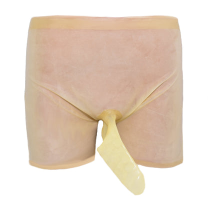 Latex Shorts mit Riffelkondom