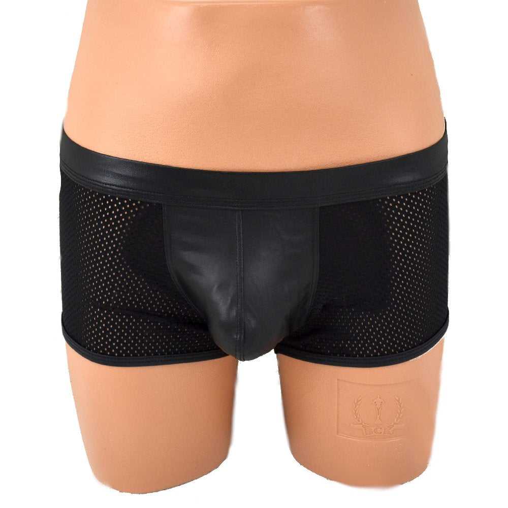 Black label design boxers mesh
