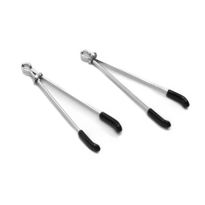 Black strong Mimi nipple clip in needle shape, silver