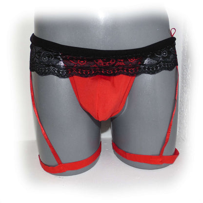 Men's Underwear String Thong with Straps and Garter Belt for Him