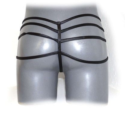 Mens Synthetic Leather Sexy Zipper Panties
