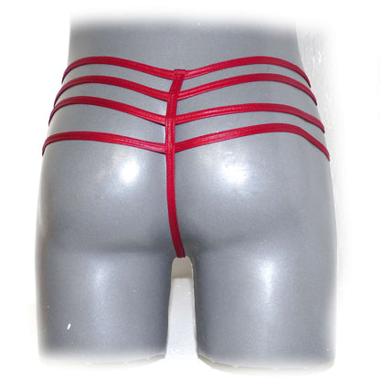 Mens Synthetic Leather Sexy Zipper Panties