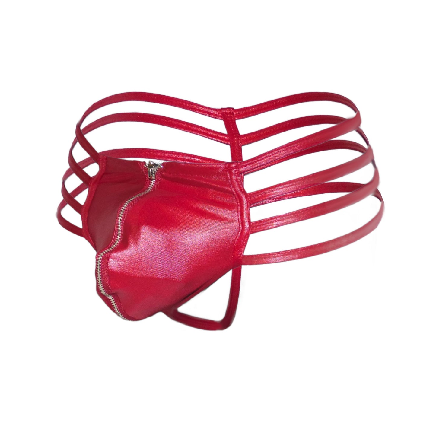 Mens Synthetic Leather Sexy Zipper Panties