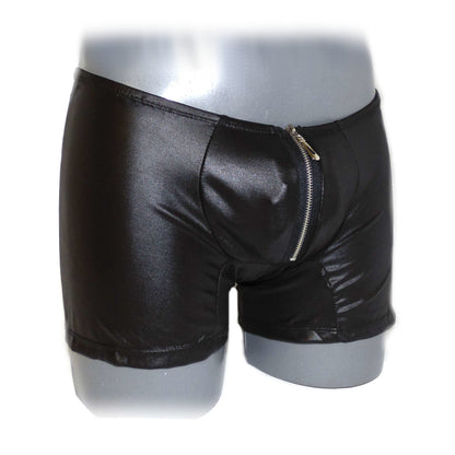Men Leather look Pants With Exposed Hips