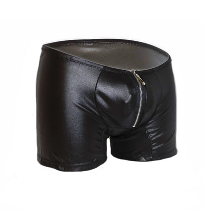 Men Leather look Pants With Exposed Hips