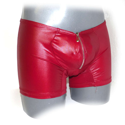 Men Leather look Pants With Exposed Hips