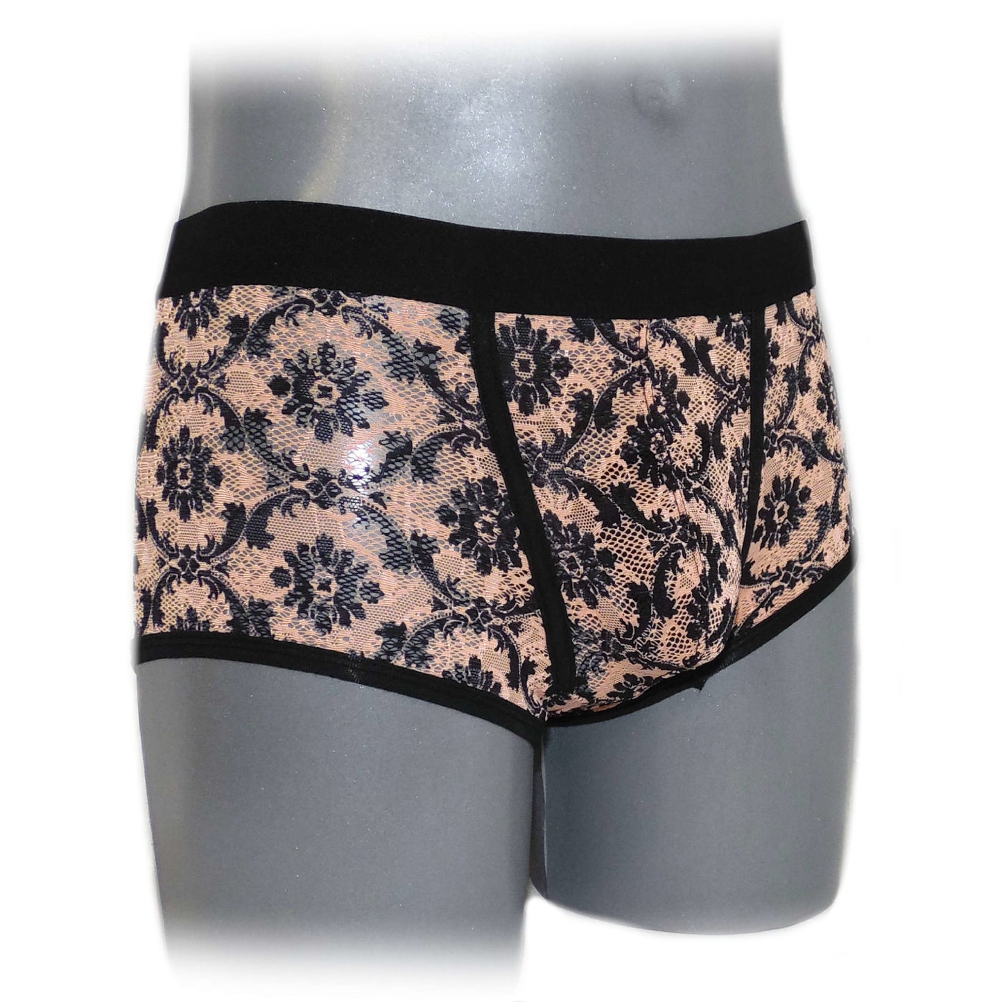 Comfortable fancy lace men's boxer shorts