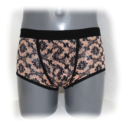 Comfortable fancy lace men's boxer shorts