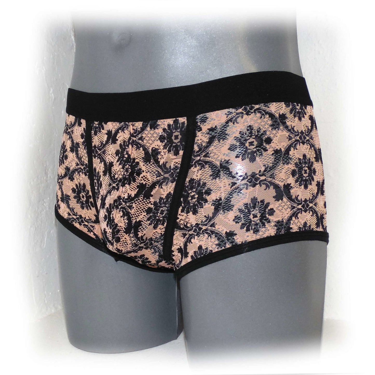 Comfortable fancy lace men's boxer shorts