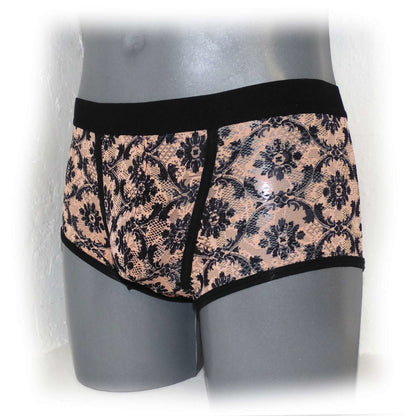 Comfortable fancy lace men's boxer shorts