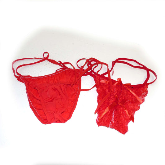 Set Transparent Thongs Strings für Paare zum Binden