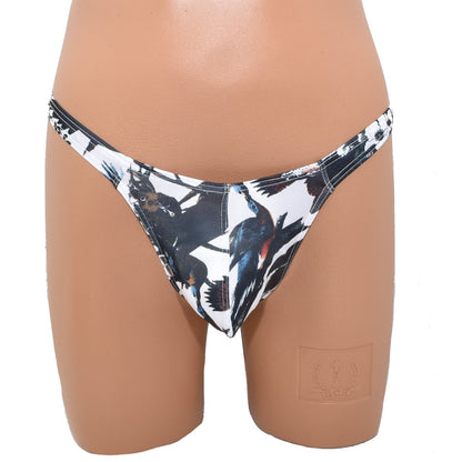 Men's thong with fashionable pattern