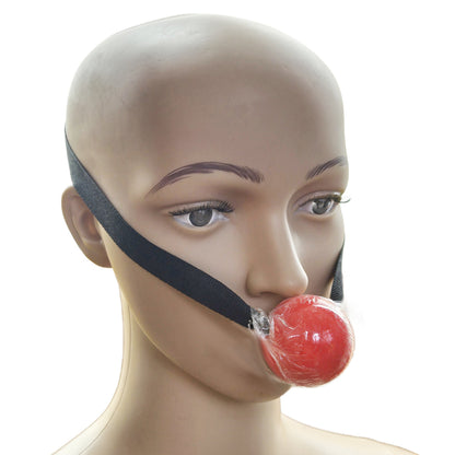 Soft Rubber Ball Gag with Buckle Nylon Belt 4 cm