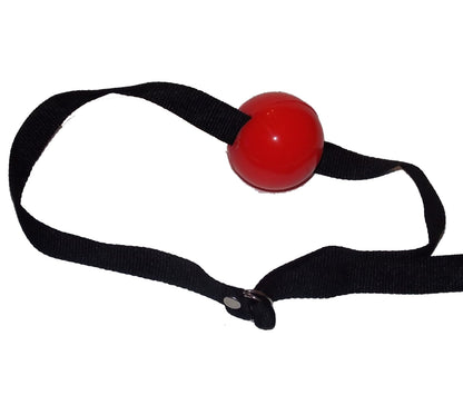 Soft Rubber Ball Gag with Buckle Nylon Belt 4 cm