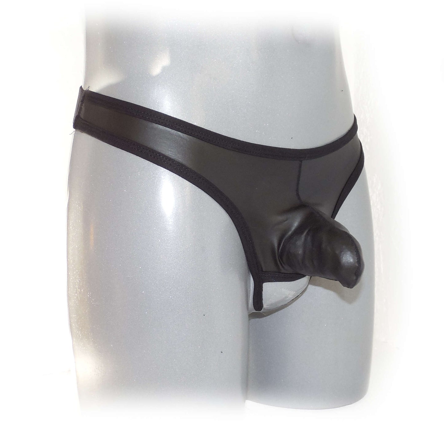 PU leather Thong Hanging Iron Ring without bottom cord