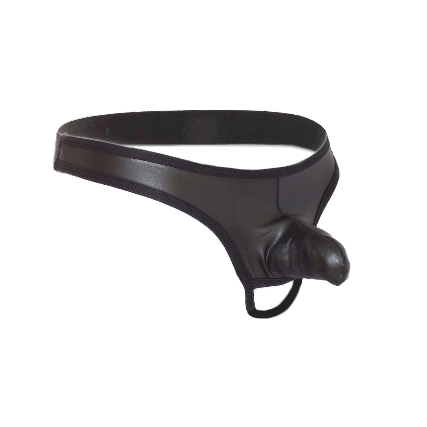 PU leather Thong Hanging Iron Ring without bottom cord