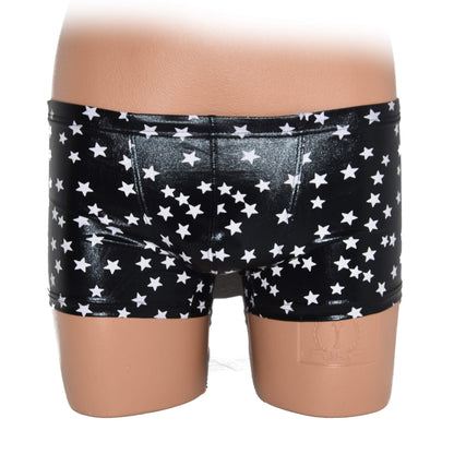 Boxer Shorts mit glänzendem Stoff und Sternchen