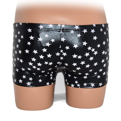 Boxer Shorts mit glänzendem Stoff und Sternchen