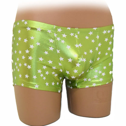 Boxer Shorts mit glänzendem Stoff und Sternchen