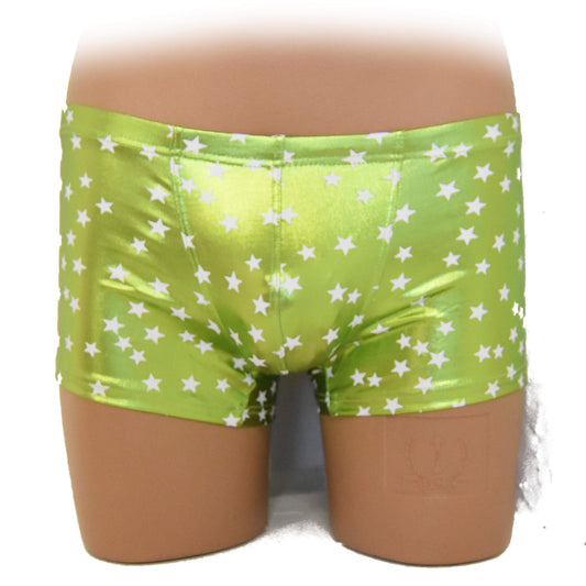 Boxer Shorts mit glänzendem Stoff und Sternchen
